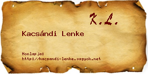 Kacsándi Lenke névjegykártya
