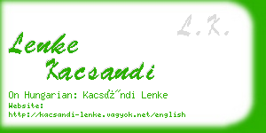 lenke kacsandi business card